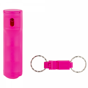 Sabre Pepper Gel with Quick Release Whistle Keychain F15-PUSG-W2, .54 Ounces, Pink, Matte Finish F15-PUSG-W2 - Sabre Defense