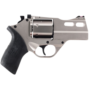 Chiappa 340290 Rhino 30DS Small Frame 357 Mag 6 Shot, 3 in Nickel-Plated Steel Vent Rib Barrel & Cylinder, Nickel-Plated Aluminum Frame, Black Rubber Grip, Concealed Hammer , Revolver