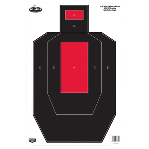 Birchwood Casey 35743 Dirty Bird IPSC Tagboard Hanging Pistol 16.50 in x 24 in Black/Red White Impact Splatter 3 Per Pkg