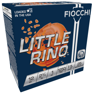 Fiocchi 12TX75 Exacta Target Little Rino 12Gauge 2.75 in 1oz 7.5Shot 25 Per Box/10 Case, Shotgun Shells