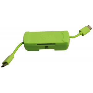 HME HMESDCRAND Memory Card Reader Android Compatible With Tablets w/Micro USB & USB Connector Up To 256GB Black/Green