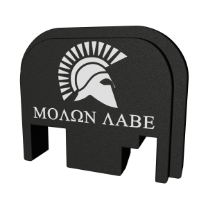 Bastion Slide Back Plate, Molon Labe, Black and White, Fits All Glock Except 42 & 43 BASGL-SLD-BW-SMOLON - Bastion