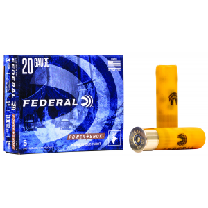 FEDERAL F2072b Power-shok Magnum 20 Gauge 3 In 18 Pellets 1 1/4 Oz 2 Buck Shot 5 Per Box/ 50 Cs