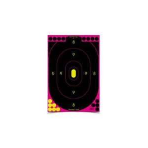 Birchwood Casey 34635 Shoot-N-C Reactive Target Oval Adhesive Paper 12 in x 18 in Black/Pink 5 Pack