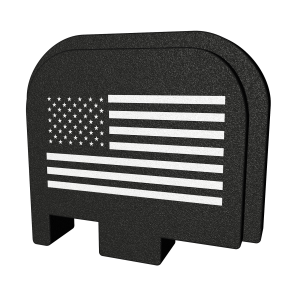 Bastion Slide Back Plate, American Flag, Black and White, Fits Glock 43 BASGL-043-BW-USAFLG - Bastion