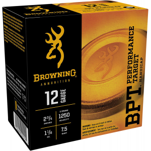 BROWNING Ammo B193641227 Bpt Performance Target Handicap 12 Gauge 2.75 In 1 1/8 Oz 7.5 Shot 25 Per Box/ 10 Cs