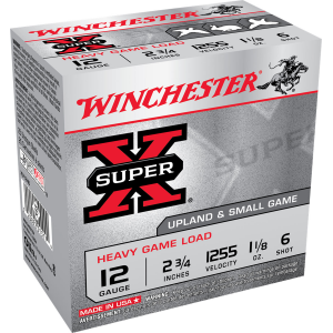 WINCHESTER Ammo Xu12h6 Super X Heavy Game Load 12 Gauge 2.75 In 1 1/8 Oz 6 Shot 25 Per Box/ 10 Case