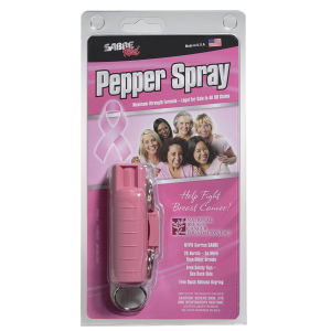 Sabre HCNBCF01 Self Defense Pepper Spray Pocket/Keychain .54 oz 8-10 ft Pink