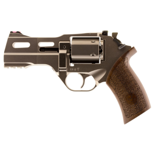 Chiappa 340222 Rhino 40DS Small Frame 357 Mag 6 Shot, 4 in Nickel-Plated Steel Vent Rib Barrel & Cylinder, Nickel-Plated Aluminum Frame, Walnut Grip, Concealed Hammer , Revolver