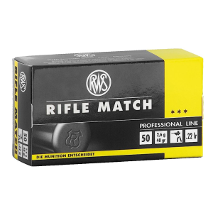 RWS/Umarex 2134225, Rifle Match Professional Line 22LR 40gr Lead Round Nose 50 Per Box/100 Case Rimfire Ammunition - Rws