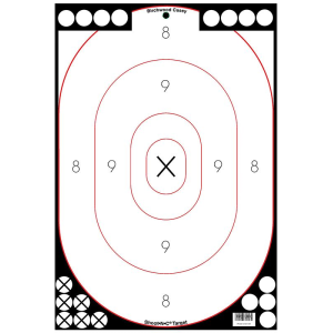 Birchwood Casey 34615 Shoot-N-C Reactive Target Self-Adhesive Paper Black/White Silhouette Includes Pasters 5 Pack