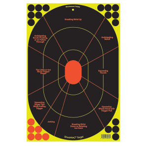 Birchwood Casey 34655 Shoot-N-C Reactive Target Self-Adhesive Paper Handgun Multi Color Silhouette Includes Pasters 5 Pack