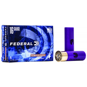 FEDERAL F1641b Power-shok Magnum 16 Gauge 2.75 In 12 Pellets 1 3/16 Oz 1 Buck Shot 5 Per Box/ 50 Cs