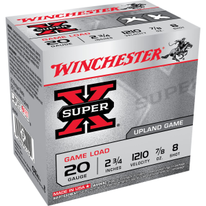 WINCHESTER Xu208 Super X Game Load 20gauge 2.75 In 7/8oz 8shot 25 Per Box/10 Case, Shotgun Shells