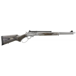Marlin 70905 336 Full Size 30-30 Win 6+1 19.10 in Polished Stainless Steel Threaded Barrel, Polished Stainless Steel Receiver, Fixed Gray Laminate Stock