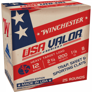 chester Ammunition USA VALOR 12 Gauge 2.75 In #8 Shot 25 Round Box USAV128 Ammo