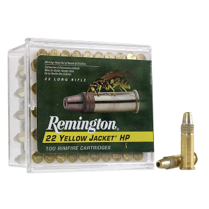 REMINGTON Ammunition 21280 Yellow Jacket Rimfire 22lr 33gr Truncated Cone Hollow Point 100 Per Box/50 Case, Rimfire Ammuinition
