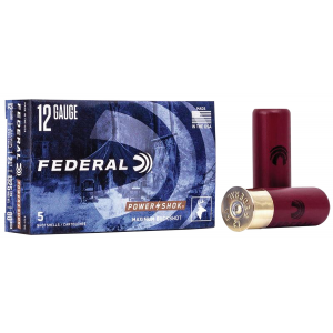 FEDERAL F12700 Power-shok Magnum 12 Gauge 2.75 In 9 Pellets 1 3/16 Oz 00 Buck Shot 5 Per Box/ 50 Cs