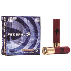 FEDERAL F412rs Power-shok Shotshell 410gauge 2.50 In 1/4oz, Rifledslug Shot 5 Per Box/50 Case, Shotgun Shells