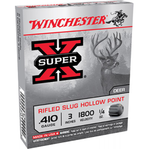 WINCHESTER Ammo X413rs5 Super X 410 Gauge 3 In 1/4 Oz Rifled Slug Shot 5 Per Box/ 50 Case