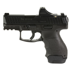 H&K 81000804 VP9SK Sub-Compact 9mm Luger 15+1 3.39 in Black Polygonal, Rifled Barrel Black Optic Ready/Serrated Slide Black Polymer Frame w/Picatinny Rail Black Finger Grooved Polymer Grips Features Holosun SCS Hand, Pistol