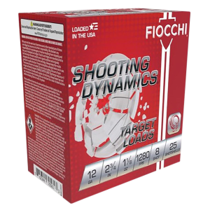 FIOCCHI 12sdhv8 Shooting Dynamics Target 12gauge 2.75 In 1 1/8oz 8shot 25 Per Box/10 Case, Shotgun Shells