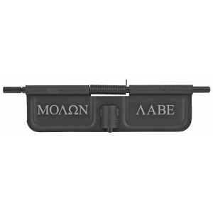 Bastion Molon Labe Helmet BASEPDC-BW-MOLTXT, AR-15 Ejection Port Dust Cover, Black/White Finish - Bastion