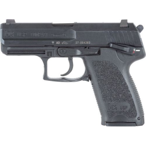 H&K 81000330 USP Compact Frame 9mm Luger 13+1, 3.58 in Black Polygonal, Rifled Barrel, Black Serrated Steel Slide, Black Polymer Frame, Black Polymer Grip, Night Sights, Bobbed Hammer, Pistol