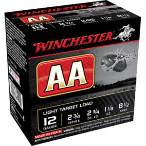 WINCHESTER Ammo Aa1285 Aa Light Target 12 Gauge 2.75 In 1 1/8 Oz 8.5 Shot 25 Per Box/ 10 Case