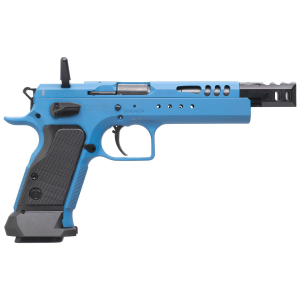 Tanfoglio IFG TFDOM9 Domina 9mm Luger Caliber with 5.20 in Barrel, 17+1 or 19+1 Capacity, Overall Blue Finish Steel, Beavertail Frame, Ported Slide & Black Polymer Grip, Pistol - Ifg