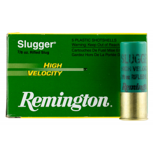 REMINGTON Ammunition 28604 Slugger High Velocity 12 Gauge 3 In 7/8 Oz Rifled Slug Shot 5 Per Box/ 50 Cs