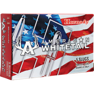 HORNADY 86234 American Whitetail 12 Gauge 2.75 In 1 Oz Rifled Slug Shot 5 Per Box/ 20 Cs
