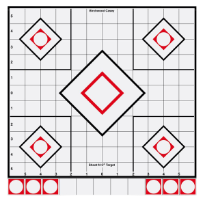 Birchwood Casey 34219 Shoot-N-C Reactive Target Self-Adhesive Adhesive Paper White/Red 5-Diamond Includes Pasters 5 Pack