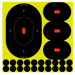 Birchwood Casey 34905 Shoot-N-C Reactive Target Self-Adhesive Paper Handgun Black/Yellow Silhouette Includes Pasters 5 Pack