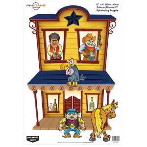 Birchwood Casey 35564 Pregame Saloon/Patrons Paper Hanging Universal 12 in x 18 in Multi-Color 8 Per Pkg