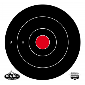 Birchwood Casey 35825 Dirty Bird 8 in Bullseye Tagboard Hanging Black/White 25 Per Pkg