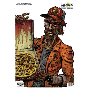 Birchwood Casey 35650 Darkotic Special Delivery Zombie Pizza Delivery Paper Hanging Universal 12 in x 18 in Multi-Color Impact Enhancement Splatter 8 Per Pkg