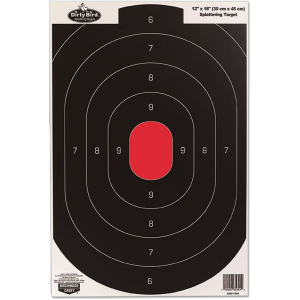 Birchwood Casey 35608 Dirty Bird Silhouette Tagboard Hanging Pistol 12 in x 18 in Black/White Impact Splatter 8 Per Pkg