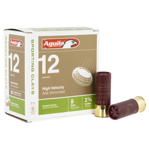 AGUILA 1chb1286 Sporting Clays High Velocity 12 Gauge 2.75 In 1 Oz 8 Shot 25 Per Box/ 10 Cs