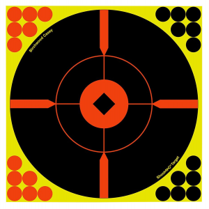 Birchwood Casey 34015 Shoot-N-C Reactive Target Self-Adhesive Paper Black/Yellow 12 in Bullseye BMW Includes Pasters 5 Pack