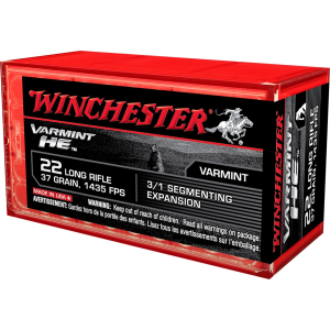 WINCHESTER S22lrfsp Varmint He 22lr 37gr 3/1 Segmenting Expansion 50 Per Box/20 Case Rimfire Ammunition