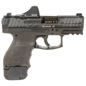 Heckler & Koch 81000881 VP9SK PI Sports South Exclusive 9mm Luger 12/15/17+1 3.39 Black Polygonal Rifled Barrel, Exclusive Damascus Cerakote Serrated Slide, Poly Frame w/Pic Rail, Black Finger Grooved Poly Grips, Ambi, Features Holosun SCS, Pistol