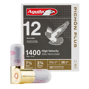 AGUILA 1chb1295 Pichon Plus High Velocity 12 Gauge 2.75 In 1 1/4 Oz 7.5 Shot 10 Per Box/ 25 Cs