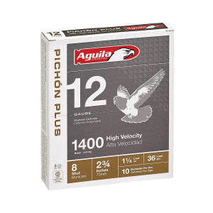 AGUILA 1chb1296 Pichon Plus High Velocity 12 Gauge 2.75 In 1 1/4 Oz 8 Shot 10 Per Box/ 25 Cs