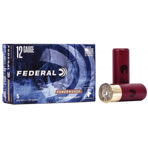 FEDERAL F127000 Power-shok Magnum 12 Gauge 2.75 In 8 Pellets 000 Buck Shot 5 Per Box/ 50 Cs