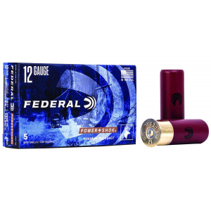 FEDERAL F1274b Power-shok Magnum 12 Gauge 2.75 In 27 Pellets 1 1/4 Oz 4 Buck Shot 5 Per Box/ 50 Cs