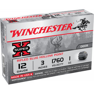 WINCHESTER Ammo X123rs15 Super X 12 Gauge 3 In 1 Oz Rifled Slug Shot 5 Per Box/ 50 Case