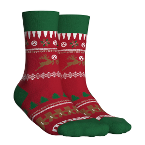 Magpul MAG1372375 Ugly Christmas GingARbread Man L/XL\t Multi-Color Polyester/Spandex\t Crew Sock