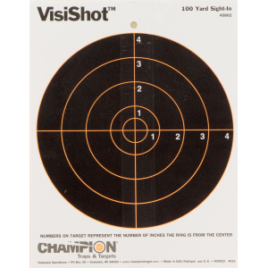 Champion Targets 45802 VisiShot Paper Bullseye Black/White 10 Pack