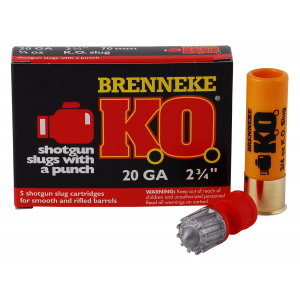 BRENNEKE Sl202ko K.o. 20 Gauge 2.75 In 3/4 Oz Slug Shot 5 Per Box/ 50 Cs 301281200982 6630